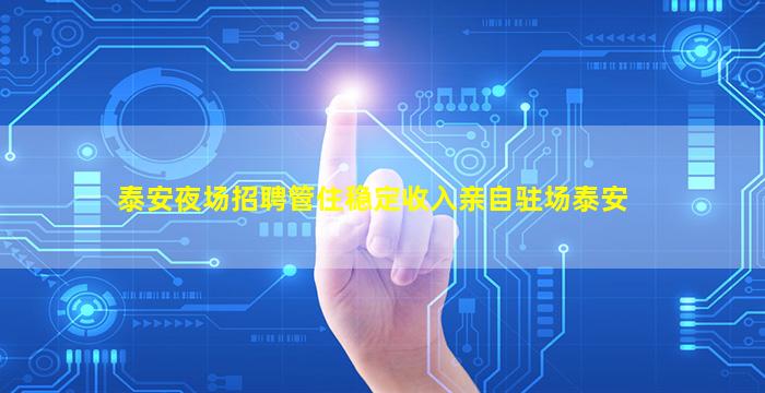 泰安夜场招聘管住稳定收入亲自驻场泰安